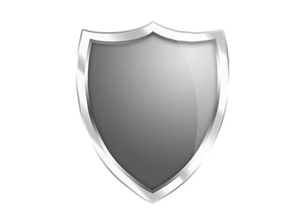 Silver Gray Shield Icon Isolated White Background — Stock Photo, Image