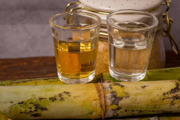 Качака Название Типичного Алкогольного Напитка Производимого Бразилии Приготовленного Сахарного Тростника — стоковое фото