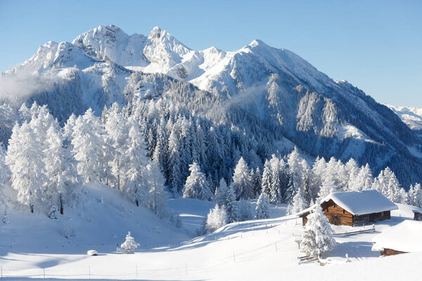 Amazing winter landscape in Austrian alps