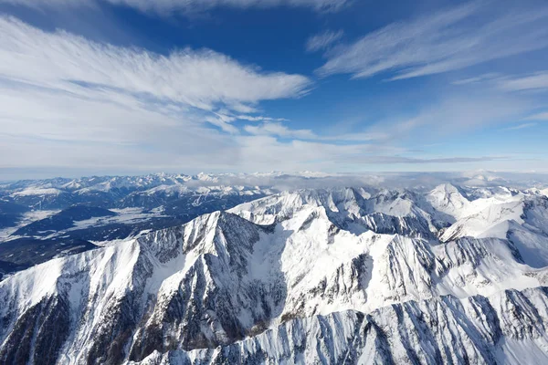 Wspaniałą Panoramę Alp Balonem Austria — Zdjęcie stockowe