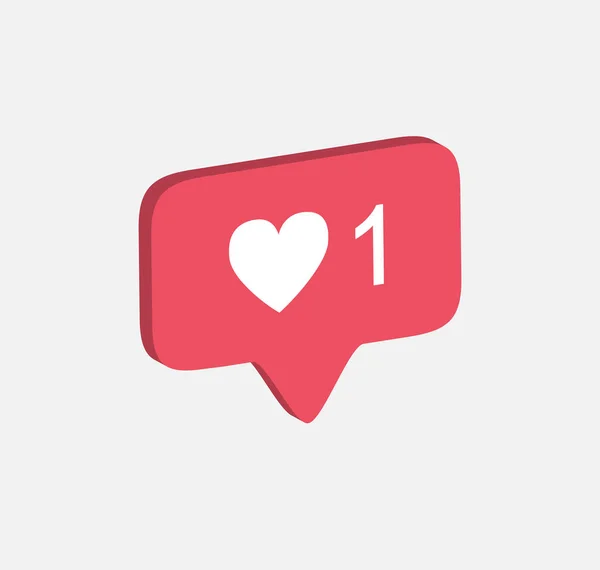 Pembe izometrik 3d simge Instagram gibi. düğme Insta, bildirim logo instagra, sayaç vektör çizim eps10 bildirim işareti vektör şekil gibi