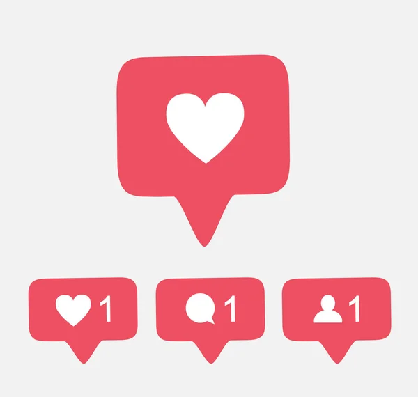 Bubble New Counter Notification Icon Instagram Gusta Comentario Seguidor Nuevo — Vector de stock