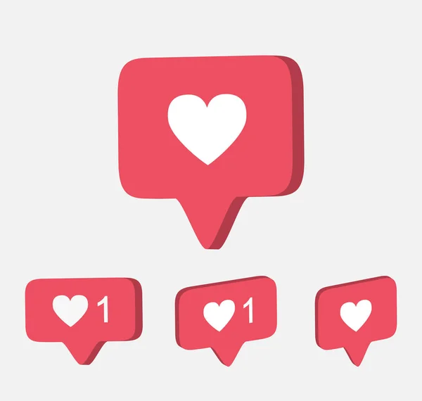 Simge Instagram gibi pembe. düğme Insta, bildirim logo instagra, sayaç vektör çizim eps10 gibi