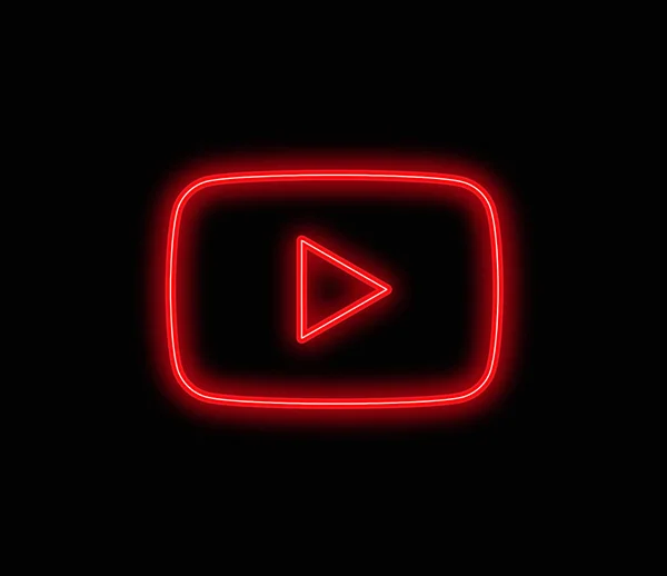 Youtube Neon Vektör Oynamak Youtube Neon Simgesi Oynamak Youtube Neon — Stok Vektör