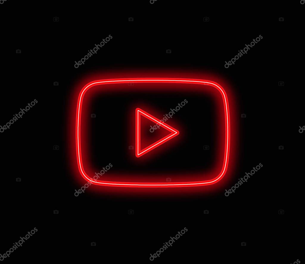 Play youtube neon vector. play youtube neon icon. play youtube neon button.play icon vector sign