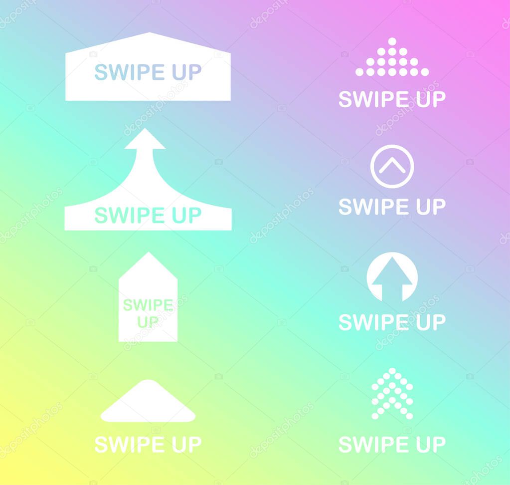 swipe up vector. swipe up set instagram stories  vector. Instagram stories icon. Instagram stories  swipe button white swipe up icon