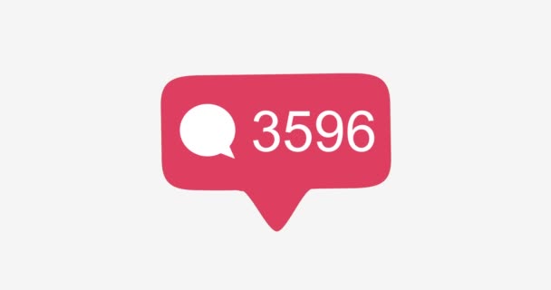 Redes Sociales Comentario Notificación Forma Animación Instagram Contador Comentarios Video — Vídeos de Stock