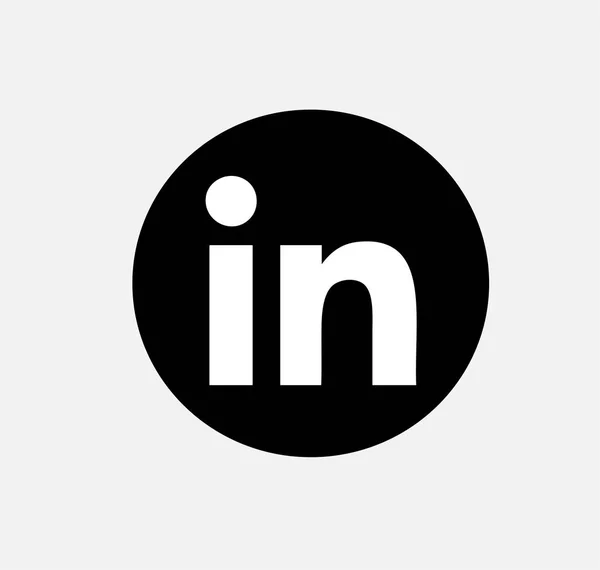 Черный Векторный Значок Linkedin Linkedin Button Linkedin Logo — стоковый вектор
