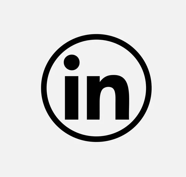 Icône Vectorielle Noire Linkedin Linkedin Bouton Linkedin Logo — Image vectorielle