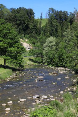 Sihl nehri İsviçre 'nin Sihlbrugg köyü yakınlarında. 