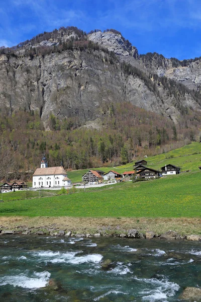Muota Valley Med Muota Floden Kantonen Schwyz Schweiz — Stockfoto