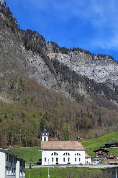 Vallée Muota Avec Église Dans Canton Schwyz Suisse — Photo