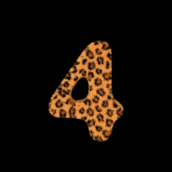 Illustration Rendering Creative Illustration Leopard Print Furry Number — Stock Photo, Image