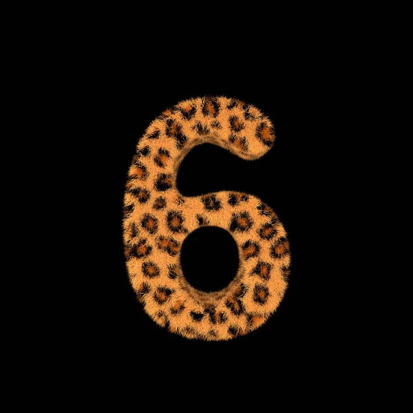 Illustration Rendering Creative Illustration Leopard Print Furry Number — Stock Photo, Image