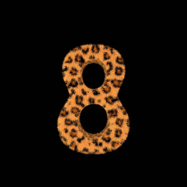 Afbeelding Rendering Creatieve Illustratie Leopard Print Harige Nummer — Stockfoto