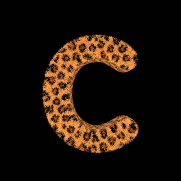 Obrázek Vykreslování Kreativní Ilustrace Leopard Tisk Chlupaté Písmeno — Stock fotografie