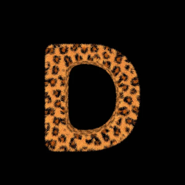 Afbeelding Rendering Creatieve Illustratie Leopard Harige Letter Afdrukken — Stockfoto