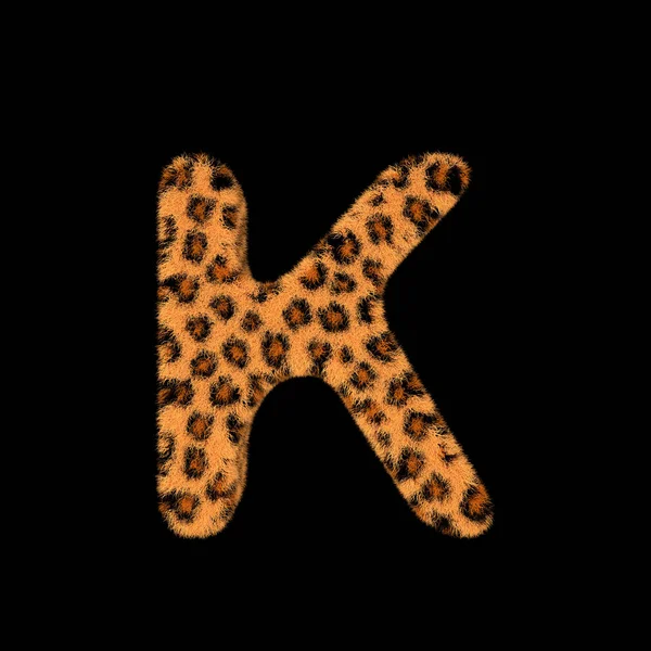 Afbeelding Rendering Creatieve Illustratie Leopard Harige Letter Afdrukken — Stockfoto