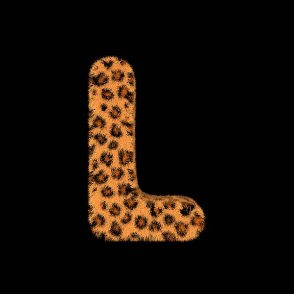 Illustration Rendering Creative Illustration Leopard Print Furry Letter — Stock Photo, Image