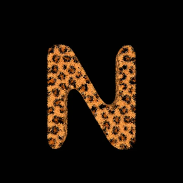 Afbeelding Rendering Creatieve Illustratie Leopard Harige Letter Afdrukken — Stockfoto