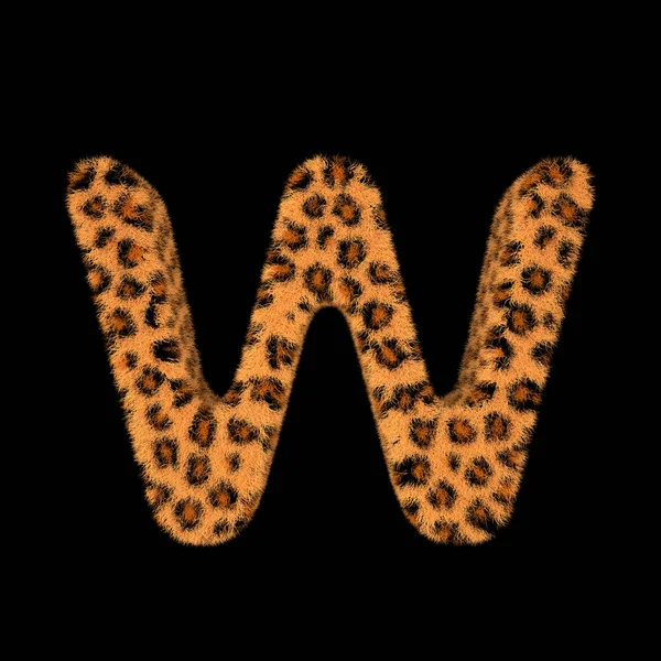 Afbeelding Rendering Creatieve Illustratie Leopard Print Harige Letter — Stockfoto