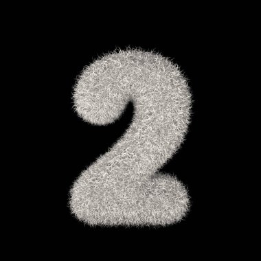 Resimde 3d render yaratıcı resimde beyaz tüylü sayı 2