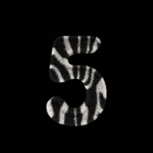 Resimde Render Yaratıcı Illüstrasyon Zebra Baskı Tüylü Sayı — Stok fotoğraf