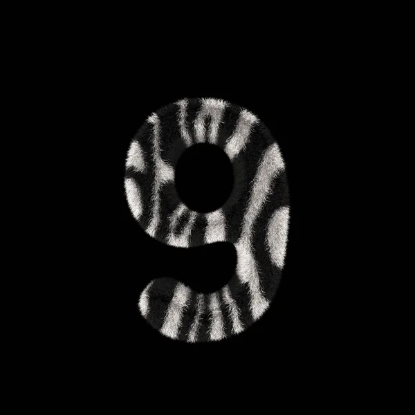 Ilustración Representación Ilustración Creativa Zebra Print Furry Number — Foto de Stock