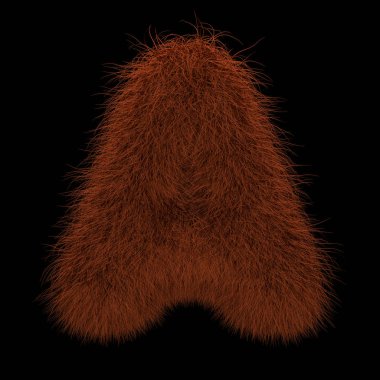 Resimde 3d render yaratıcı illüstrasyon zencefil Orangutan tüylü A harfi