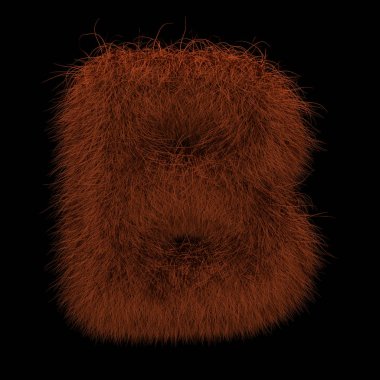 Resimde 3d render yaratıcı illüstrasyon zencefil Orangutan tüylü harf B