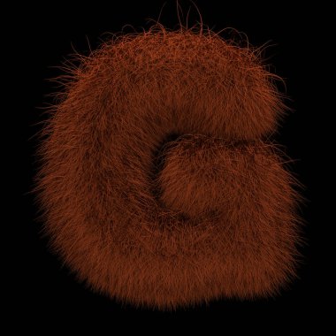 Resimde 3d render yaratıcı illüstrasyon zencefil Orangutan tüylü harf G