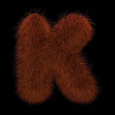 Resimde 3d render yaratıcı illüstrasyon zencefil Orangutan tüylü harf K