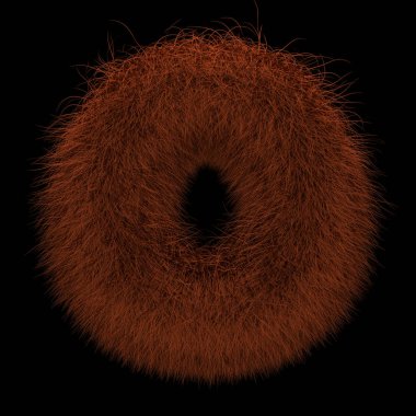 Resimde 3d render yaratıcı illüstrasyon zencefil Orangutan tüylü harf O