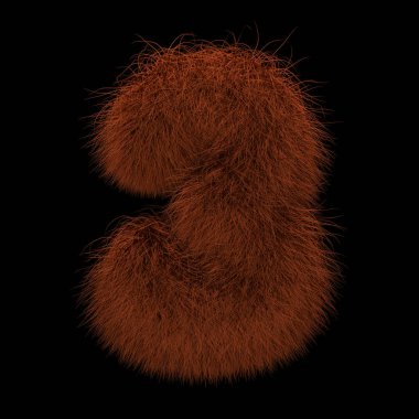 Resimde 3d render yaratıcı illüstrasyon zencefil Orangutan tüylü sayı 3