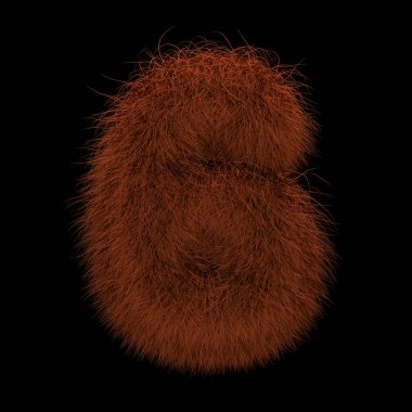 Resimde 3d render yaratıcı illüstrasyon zencefil Orangutan tüylü numarası 6