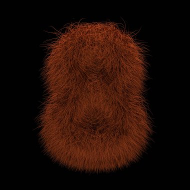 Resimde 3d render yaratıcı illüstrasyon zencefil Orangutan tüylü sayı 8