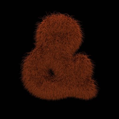 Resimde 3d render yaratıcı illüstrasyon zencefil Orangutan tüylü ve işareti sembolü