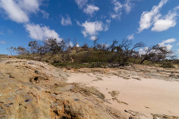 Faro Sull Isola Moreton Nel Queensland — Foto Stock