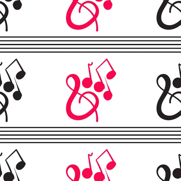 Ett fantastiskt musikaliska mönster på en vit bakgrund — Stock vektor