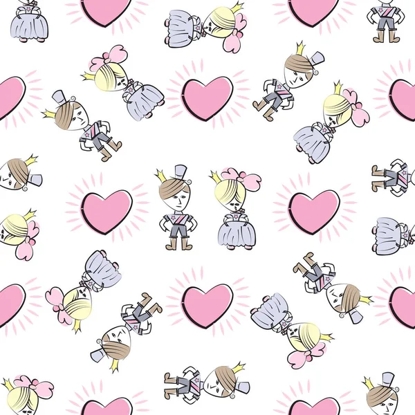 Prens ve Prenses beyaz ile kesintisiz renkli arka plan.