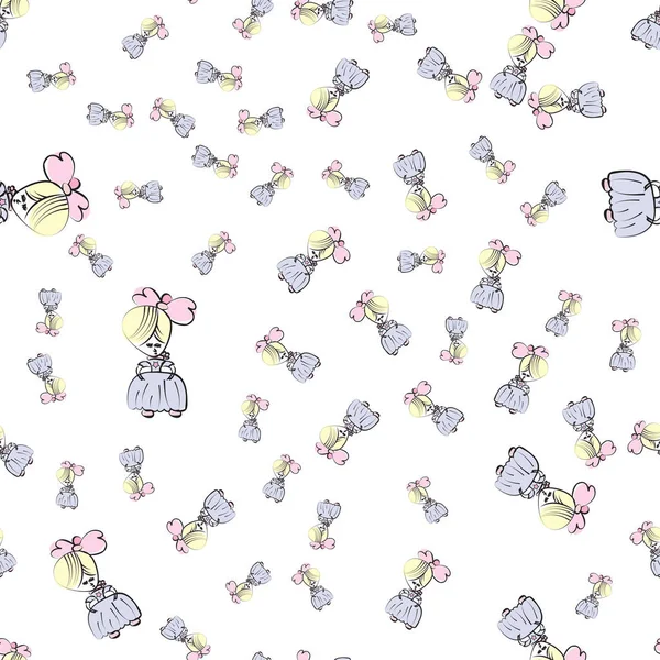 Prenses Pembe, mavi. Kızlar tasarımı için seamless modeli.