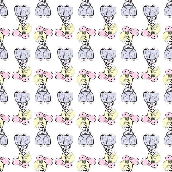 Prenses pembe ve mavi. Kızlar tasarımı için seamless modeli.