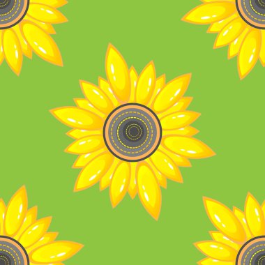 Ayçiçeği ile yaz Dikişsiz desen.