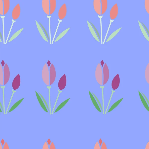 Tulipanes. Patrón sin costura . — Vector de stock