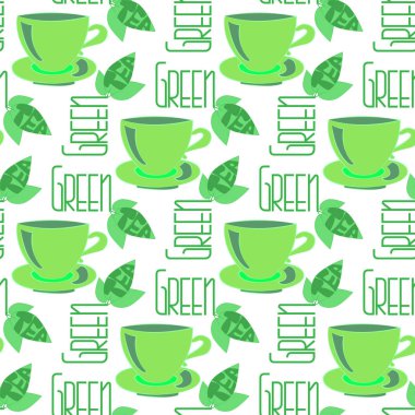 Yeşil çay seamless modeli.