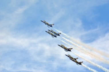 Sion, İsviçre - 15 Eylül 2017: Breitling hava gösterisi
