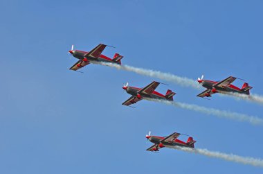 Sion, İsviçre - 15 Eylül 2017: Breitling Jet takım Breitling hava gösterisi