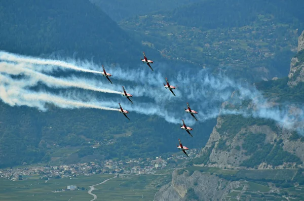 Sion Switzerland September 2017 Breitling Jet Team Breitling Air Show — Stock Photo, Image