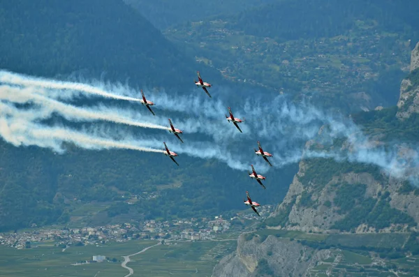 Sion Zwitserland September 2017 Breitling Jet Team Breitling Air Show — Stockfoto