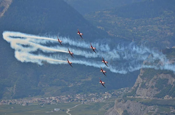 Sion Schweiz September 2017 Breitling Jet Team Breitling Air Show — Stockfoto